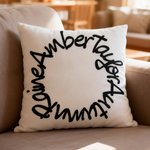 Personalized Circle 3-5 Names Soft Throw Pillow Cover Home Decor Birthday Mother's Day Father's Day Gift for Family