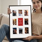 Personalized Playing Card Couple Photos Poster Painting Framed Painting with Initial and Text Valentine's Day Anniversary Gift for Couples Newlyweds