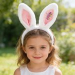 Personalized Easter Eggs Carrot Cute Rabbit Ears Headband with Name Easter Day Gift for Kids Family