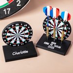 Personlig 3D-tryckt darttavlemönster darthållare med text och bas för 3 darts skrivbordsdekor födelsedagspresent för dartälskar