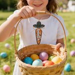 Personalised Carrot-Shaped Wooden Name Tag Basket Decor Easter Gift for Boys Girls