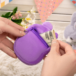 Personalized Cute Bunny Plush Coin Purse Wallet with Name and Wrist Strap Easter Basket Stuffers Easter Party Favor Gift for Kids