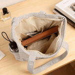 Sac à main en velours côtelé de grande capacité avec nom Utilisation quotidienne Voyage Cadeau d'anniversaire pour femmes