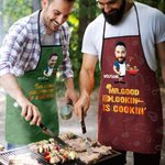 Personalisierte Grillschürze im Mr-Good-Lookin-Cookin-Design mit Gesicht und Namen Herrenschürze Vatertag Geburtstag Geschenk für Herren Grillmeister