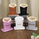 Personalized Minimalist Name PU Leather Glasses Holder with Plush Lining Office Mother's Day Birthday Gift for Adults Students