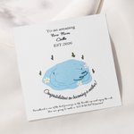 Personalised New Mom and Baby Swan Necklace with Birthstone and Card Birthday Anniversary Christmas First Mother's Day Gift for Women