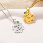 Collier nid d'abeille personnalisé avec pierre de naissance Annonce de naissance Noël Cadeau de fête des mères pour la nouvelle maman