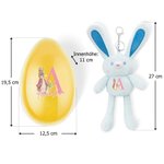 Personalisiertes niedliches Peter-Hase-Set befüllbares großes Osterei und Plüschhasen-Schlüsselanhänger mit Namen Initiale Ostern Geschenk für Kinder