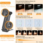 Personalized Book Pile Flower LED Rechargeable Light Clip Bookmark Set with Name Reading Accessories Birthday Gift for Book Lovers Friends