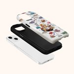 Personalized Cartoon Reading Girl Character Birth Flower Phone Case for iPhone Samsung with Name Daily Use Birthday Gift for Book Lovers