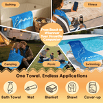 Personalized Underwater World Marine Theme Oversized Quick Dry Beach Towel with Name Summer Vacation Accessories Birthday Gift for Friends Family