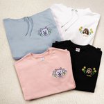 Personlig Brodert Blomst Hund Katt Ansikt Foto Myk T-skjorte Sweatshirt Hettegenser med Navn Pet Party Bursdagsgave til kjæledyrseiere Lovers