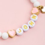 Bracelet élastique en perles avec un coeur personnalisé Anniversaire Amitié Cadeau de Pâques pour les tout-petits Filles Femmes