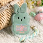Personalized Cute Bunny Plush Coin Purse Wallet with Name and Wrist Strap Easter Basket Stuffers Easter Party Favor Gift for Kids