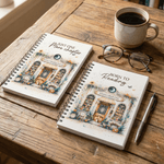 Gepersonaliseerd Boho-geïnspireerd Vintage Boekhandel Bloemenranken Spiraal A5 Notebook met Titel en Tekst Terug naar School Verjaardagscadeau voor Boekenwurmen