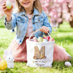Personalized Cute Bunny Chick Easter Basket with Name and Initial Eggs Hunting Party Favor Happy Easter Gift for Kids