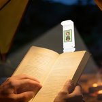 Personalized Striped Stamp Cartoon Reading Character LED Rechargeable Light Clip with Name Birthday Gift for Book Lovers Bookworms