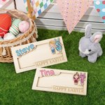 Porte-monnaie en bois à pince personnalisé avec nom et initiale Utilisation quotidienne Cadeau de Pâques pour les enfants