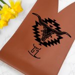 Personalizada occidental de la vaca del cráneo de cuero PU Bolsa de vino con el nombre de la manija de protección de vino Accesorios Aniversario de boda de regalo para el amante del vino