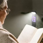 Personalized Striped Stamp Cartoon Reading Character LED Rechargeable Light Clip with Name Birthday Gift for Book Lovers Bookworms