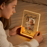 Personalized Photo Acrylic LED Night Light with Name and Wooden Base Home Decor Sympathy Gift for Family Friends
