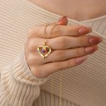 Collar personalizado de plata de ley con colgante en forma de corazón dos piedras de nacimiento y nombres grabados regalo de San Valentín para mujer