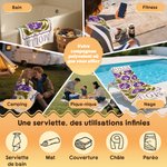 Serviette de plage surdimensionnée à séchage rapide avec nom Accessoire de vacances Fête de plage Cadeau d'anniversaire pour les femmes et les filles