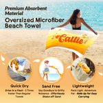 Serviette de plage surdimensionnée à rayures dégradées personnalisée avec nom Cadeau d'anniversaire pour la famille ou un(e) ami(e)