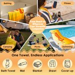 Serviette de plage surdimensionnée à rayures dégradées personnalisée avec nom Cadeau d'anniversaire pour la famille ou un(e) ami(e)