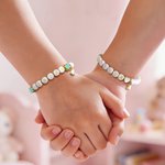 Bracelet élastique en perles avec un coeur personnalisé Anniversaire Amitié Cadeau de Pâques pour les tout-petits Filles Femmes