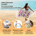 Serviette de plage surdimensionnée à séchage rapide avec nom Accessoire de vacances Fête de plage Cadeau d'anniversaire pour les femmes et les filles