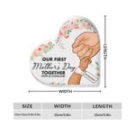 Targa a cuore in acrilico personalizzata per la nostra prima festa della mamma, con nomi e fiori Regalo per la neomamma