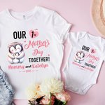 Gepersonaliseerd Schattig Giraffe Fantasie Eenhoorn Dierenontwerp 100% Katoenen T-shirt Baby Rompertje met Naam 1e Moederdag Verjaardagscadeau voor Baby Mama
