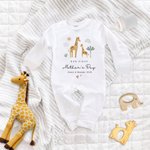 Personalized Cute Giraffe Rainbow 100% Cotton Baby Romper with Name and Year First Mother's Day Baby Shower Gift for Newborn