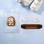 Personalized Parent-Child Animal Name LED Night Light with Wooden Base Our 1st Mother's Day Room Decor Birthday Gift for Mom Kids