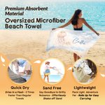 Personalized Marine Animal Quick Dry Oversized Microfiber Beach Towel with Name Beach Party Holiday Gift for Family Friends