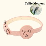 Callie Moment Personalized Line Style Dog Cat Pet Collar with Air Tag Holder and Name Outdoor Accessories Pet Party Birthday Gift for Pet Owners