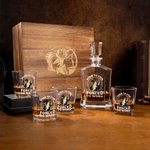 Personalized Born to Fish Photo Whiskey Hexagonal Decanter with Father's Day Birthday Gift for Husband Fishing Lovers