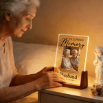 Personalized Photo Acrylic LED Night Light with Name and Wooden Base Home Decor Sympathy Gift for Family Friends