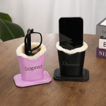 Personalized Minimalist Name PU Leather Glasses Holder with Plush Lining Office Mother's Day Birthday Gift for Adults Students