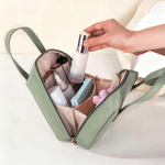 Personalized Birth Flower PU Leather Handheld Makeup Bag with Name Birthday Anniversary Gift for Women