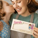 Porte-monnaie en bois à pince personnalisé avec nom et initiale Utilisation quotidienne Cadeau de Pâques pour les enfants