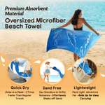 Personalized Underwater World Marine Theme Oversized Quick Dry Beach Towel with Name Summer Vacation Accessories Birthday Gift for Friends Family