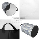 Panier à linge personnalisé avec initiale nom et motif Toile de Jouy - Panier imperméable avec anses - Cadeau d'emménagement pour couple famille
