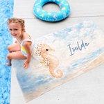 Personalized Marine Animal Quick Dry Oversized Microfiber Beach Towel with Name Beach Party Holiday Gift for Family Friends
