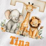 Personalized Cute Animal Waffle Weave Kitchen Towel with Name and Initial Baking Housewarming Gift for Kids