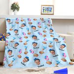 Manta suave personalizada “Six Seven 67 Meme” con foto de rostro fútbol o baloncesto y nombre regalo de cumpleaños para amigos o adolescentes