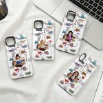 Personalized Cartoon Reading Girl Character Birth Flower Phone Case for iPhone Samsung with Name Daily Use Birthday Gift for Book Lovers