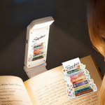 Personalized Book Pile Flower LED Rechargeable Light Clip Bookmark Set with Name Reading Accessories Birthday Gift for Book Lovers Friends