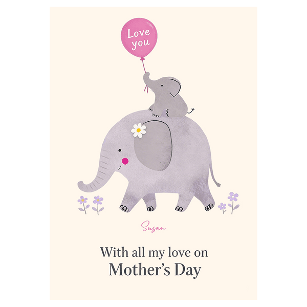 Elephant Duo Mother's Day Ecard
